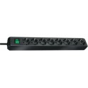 Разклонител 8 гнезда 3м. H05VV-F 3х1,5 с ключ черен 